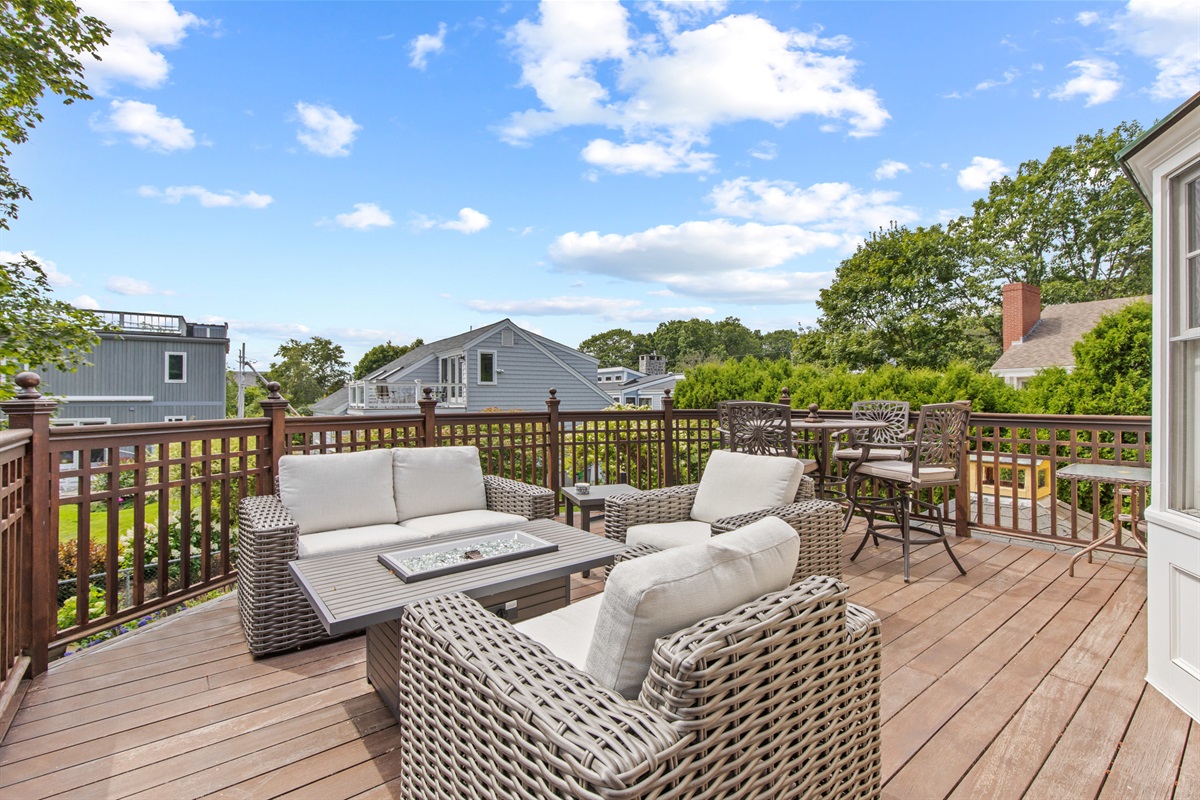 Family time on large back deck