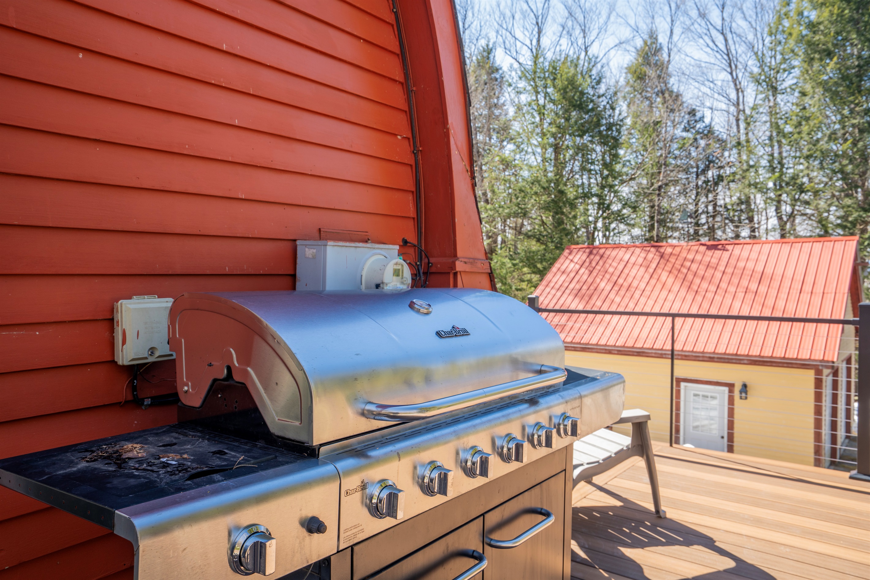 Take the kitchen outside! Our easy-to-use grill makes outdoor entertaining a breeze during your Bethel stay.