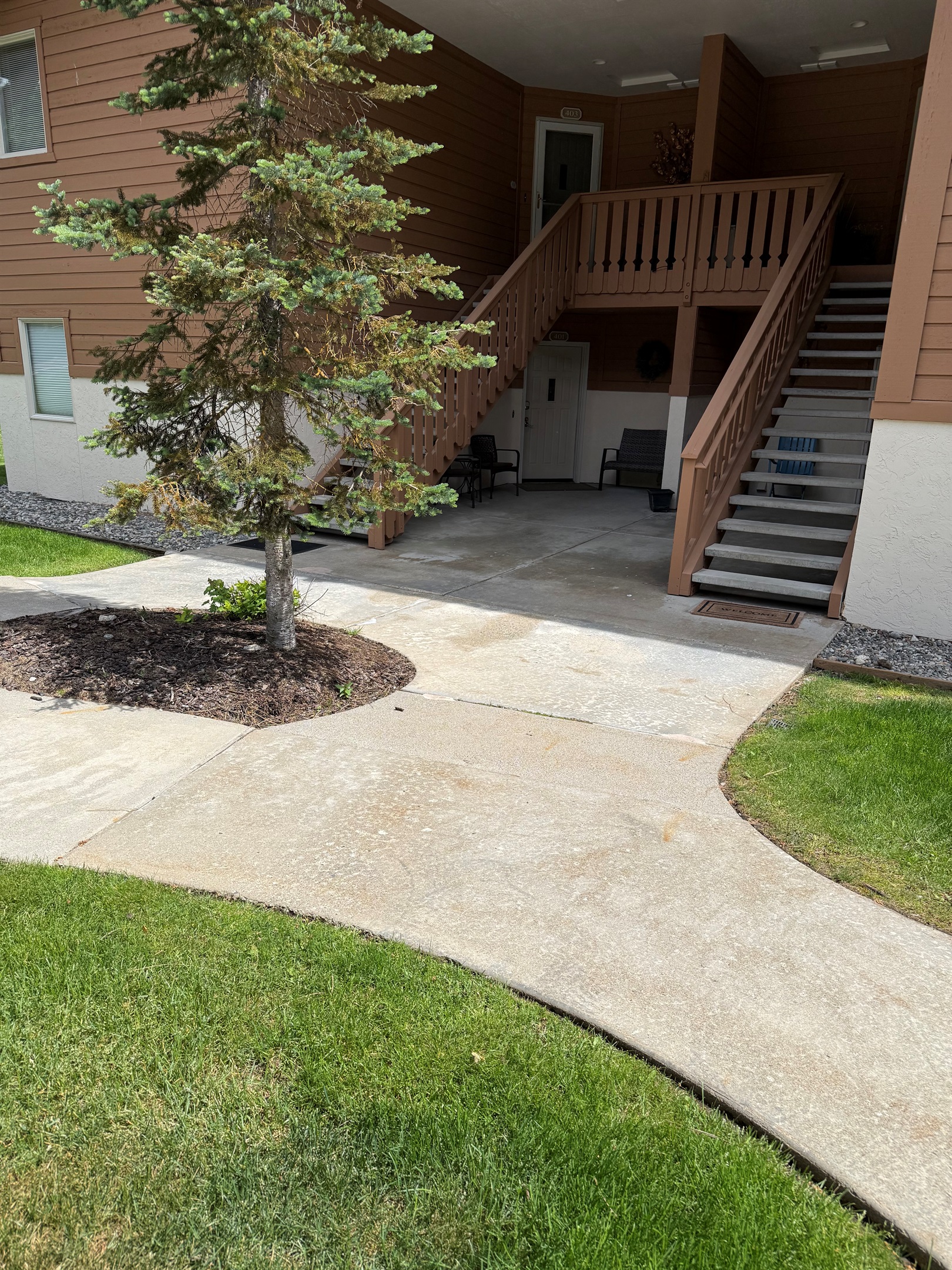 Sidewalk to condo