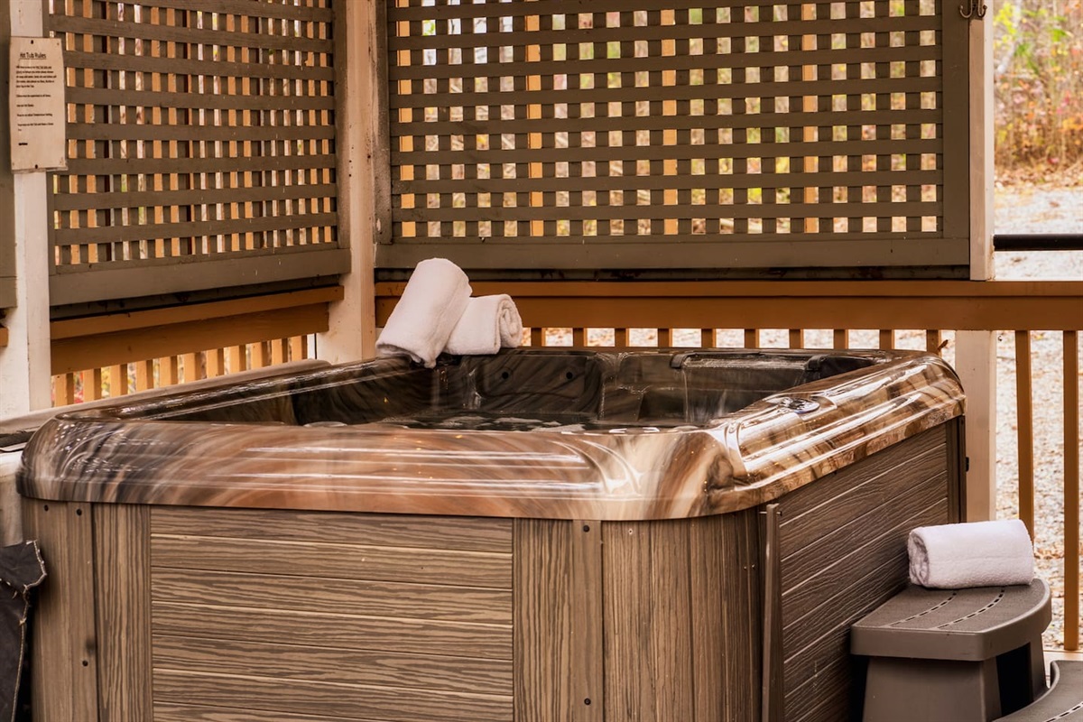 Relaxing hot tub
