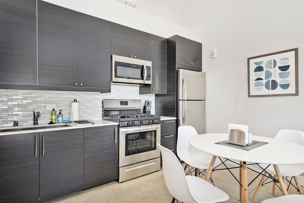 Fully stocked kitchen