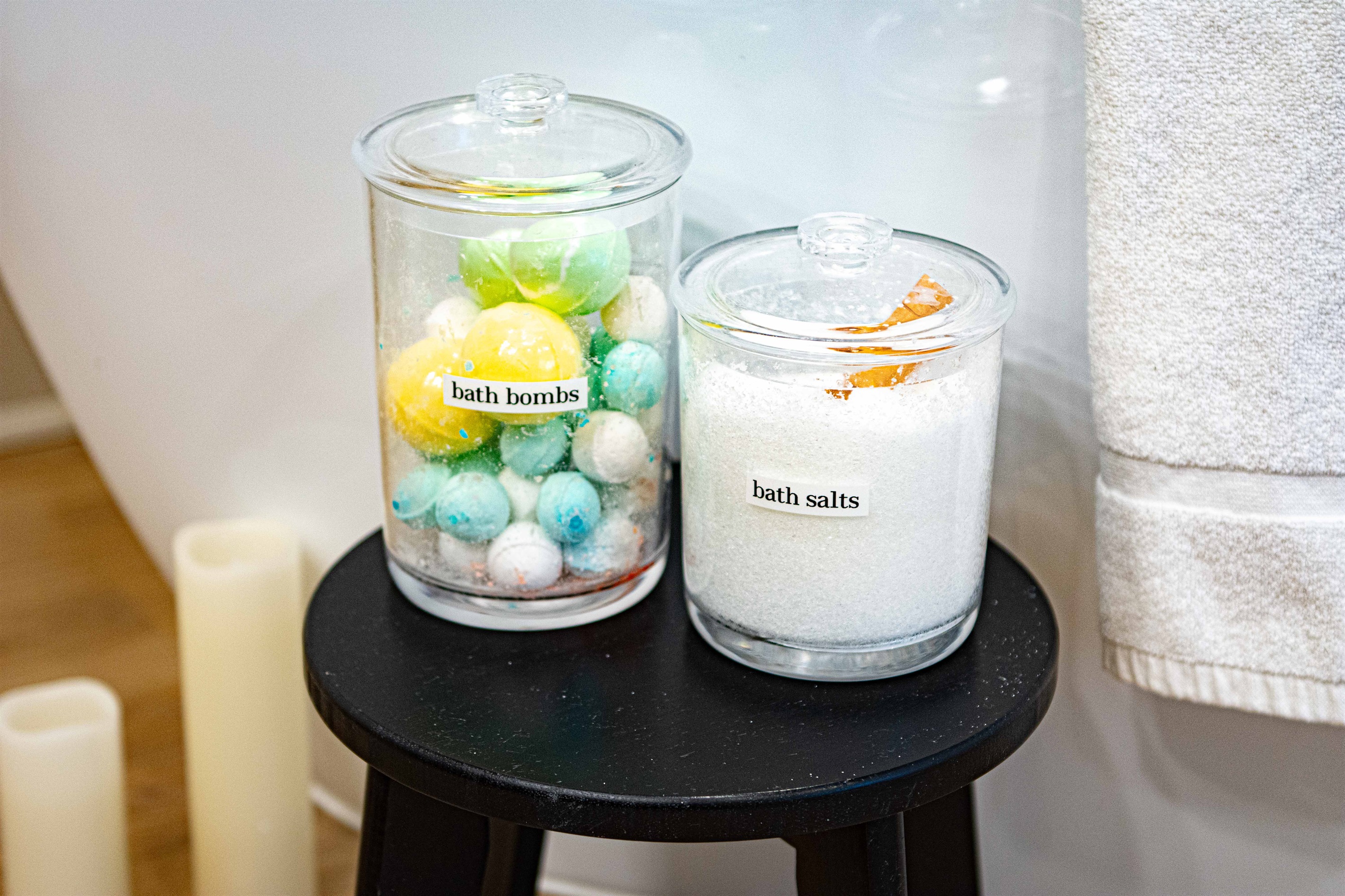 Complimentary bath bombs and salts