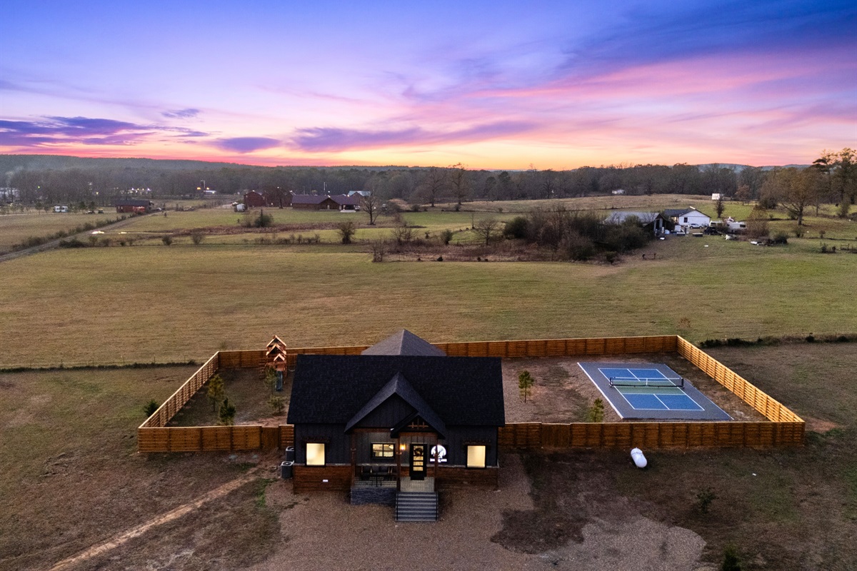 The surrounding landscape stretches out in every direction, giving you peaceful views no matter where you stand.