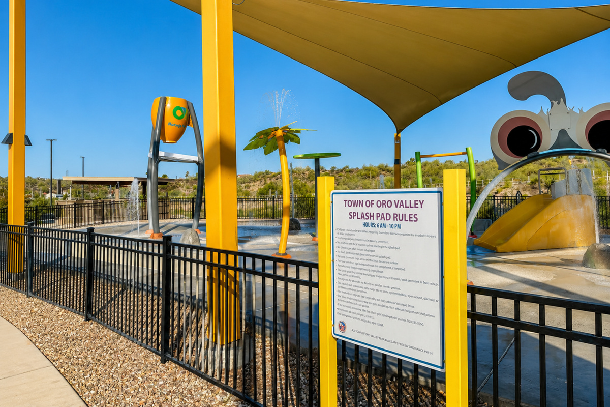 Splash pad at Naranja Park. Great way for your kids to keep cool.