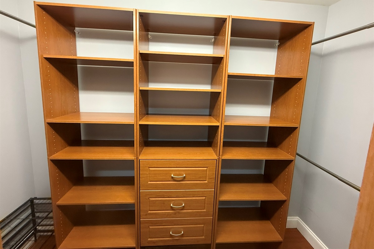 Close up of large closet in bedroom 2