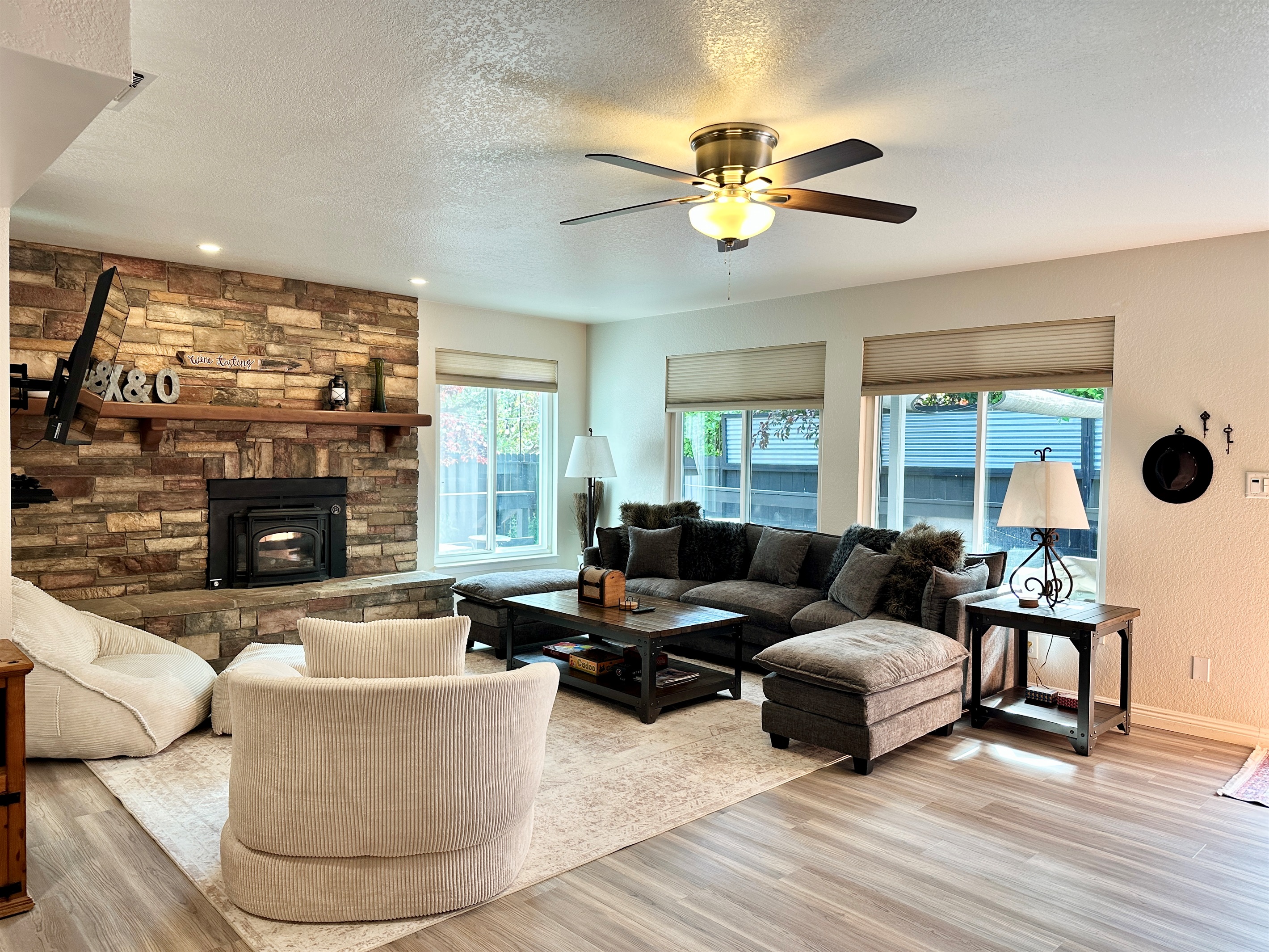 A welcoming retreat with rich textures and warmth.