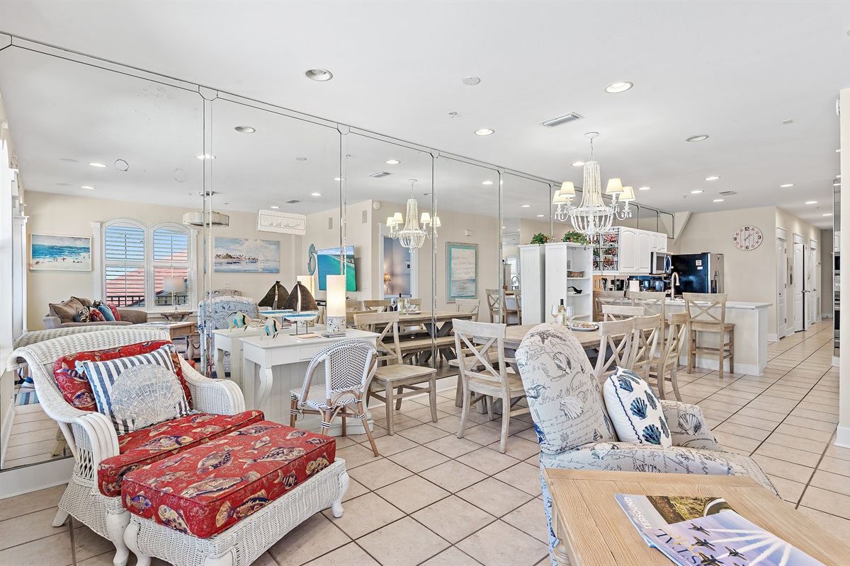 Open Concept Living, Dining and Kitchen