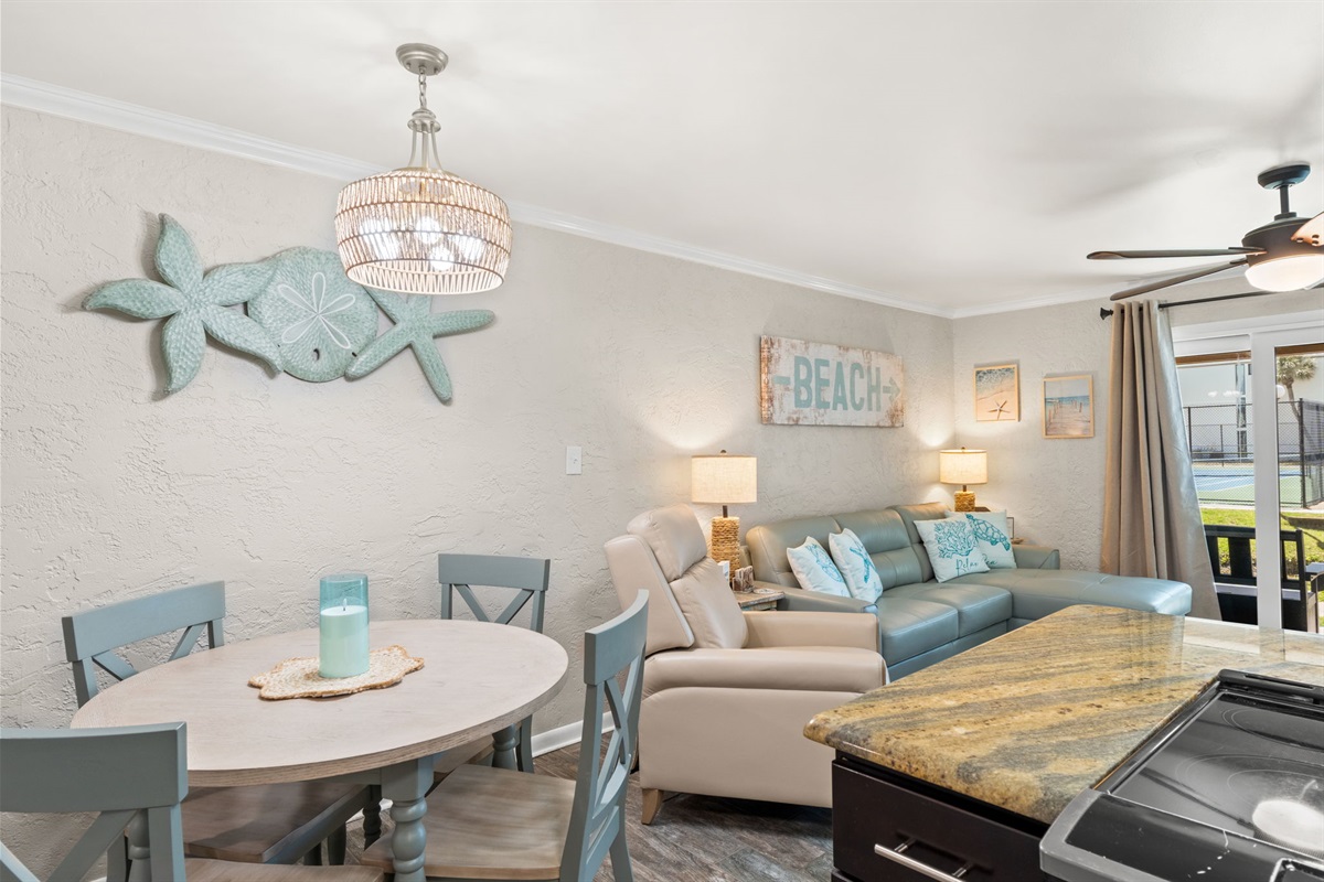 Living Room with 2 Twin Pullout Ottoman Beds