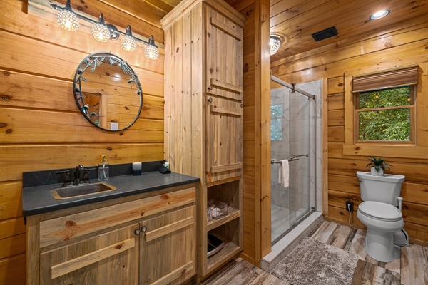 Accessible Shower with Safety Grab Bars