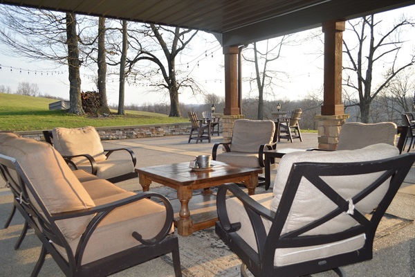 Covered patio seating for relaxing outdoors