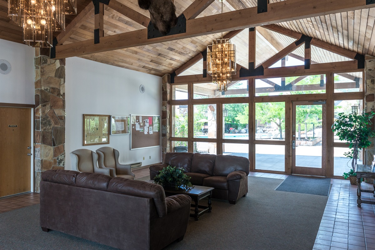 Warm and welcoming community clubhouse—great for gathering and relaxing.