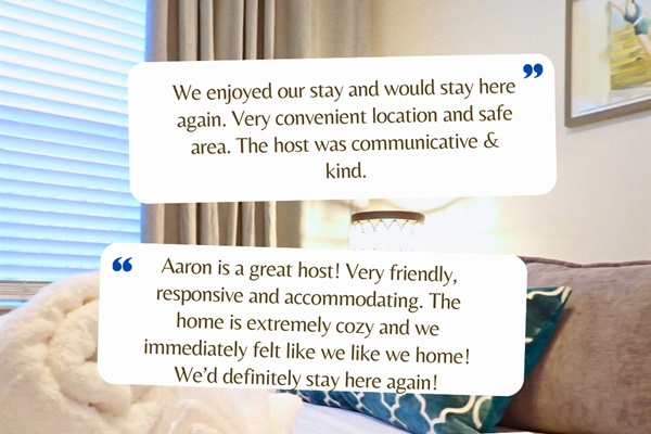 Guest Reviews: Rave reviews highlight our welcoming host and unbeatable location near downtown!