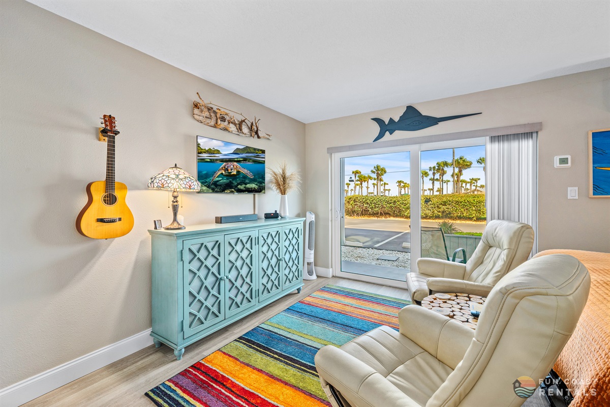 Relaxing & Colorful Living Room Area!
