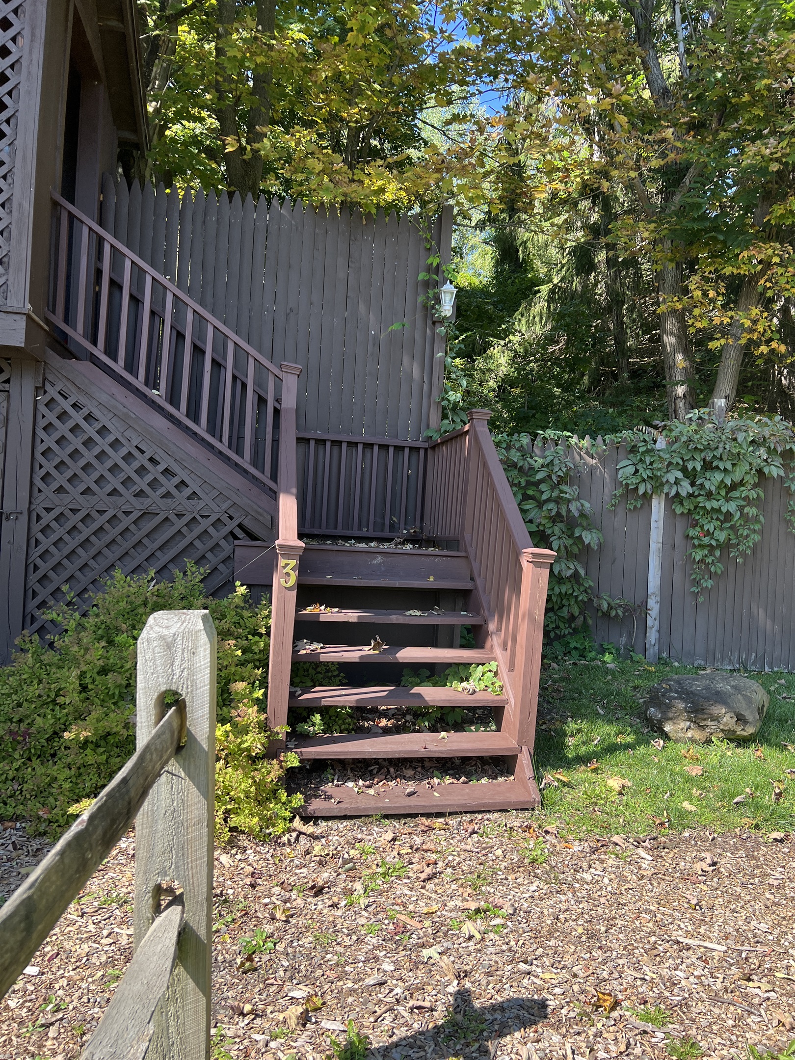 The stairs leading to Sunnyside Apt 3, 2nd floor.