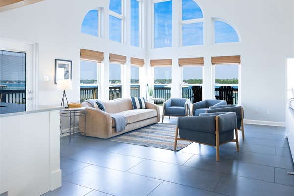 Two story windows with panoramic views