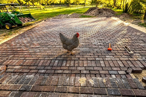 Repurposed Augusta brick, hand-laid on our porches and patios for guests to enjoy.
