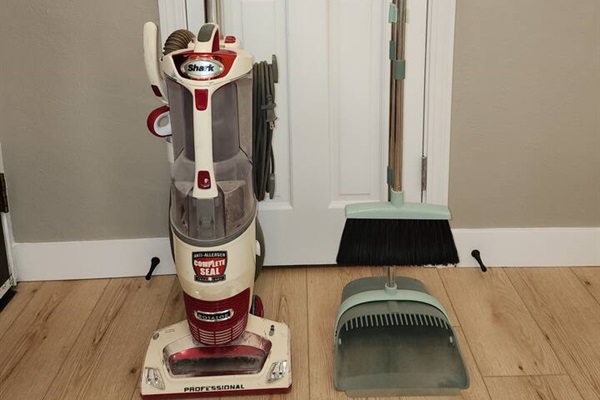 Mopping and sweeping equipment provided for you to keep your space clean. k