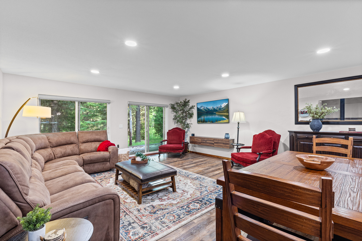 Family room with large sectional and TV