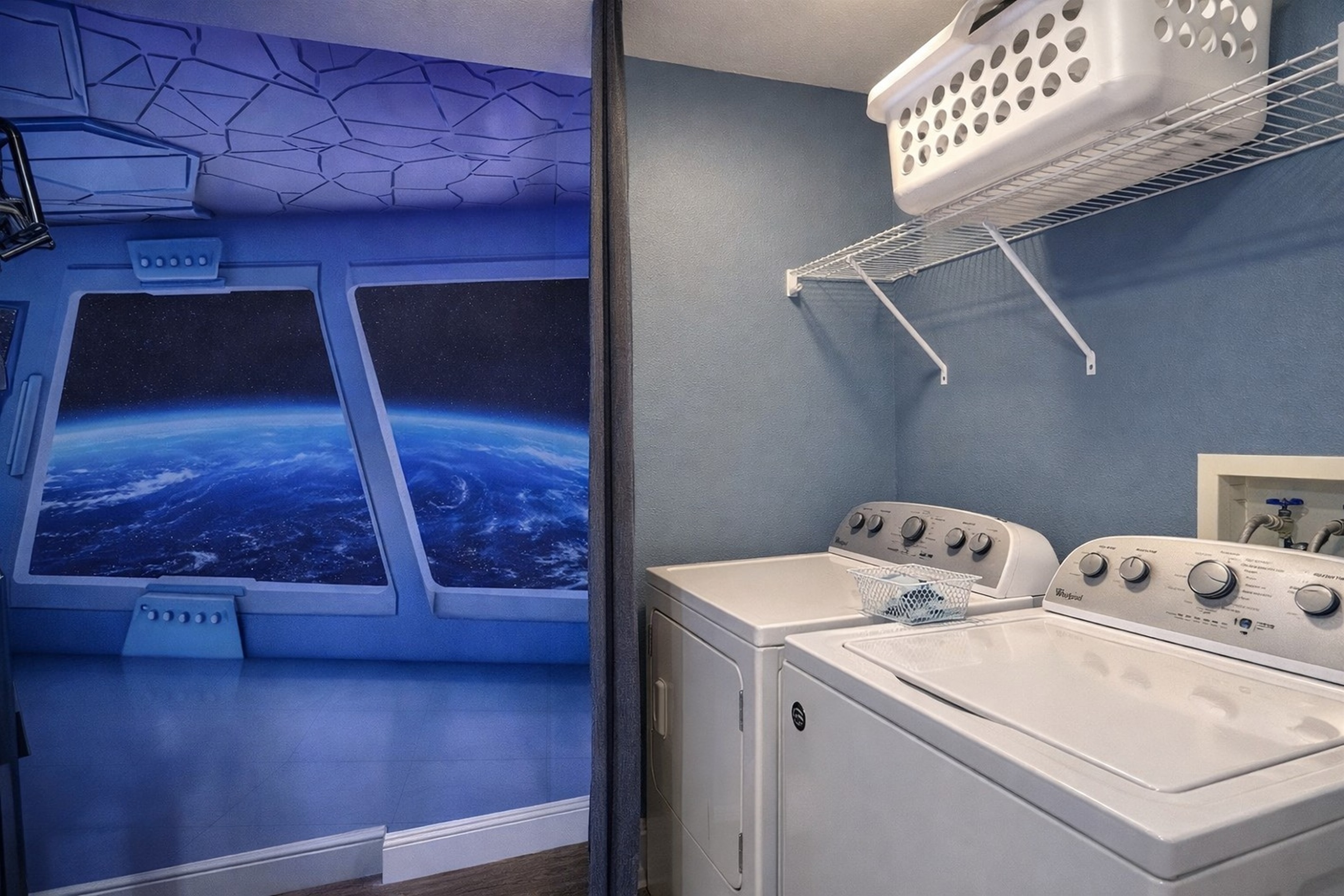 In-Unit Laundry with detergent pods and dryer sheets for your use