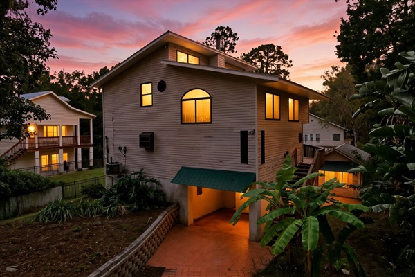 Twilight front of house view