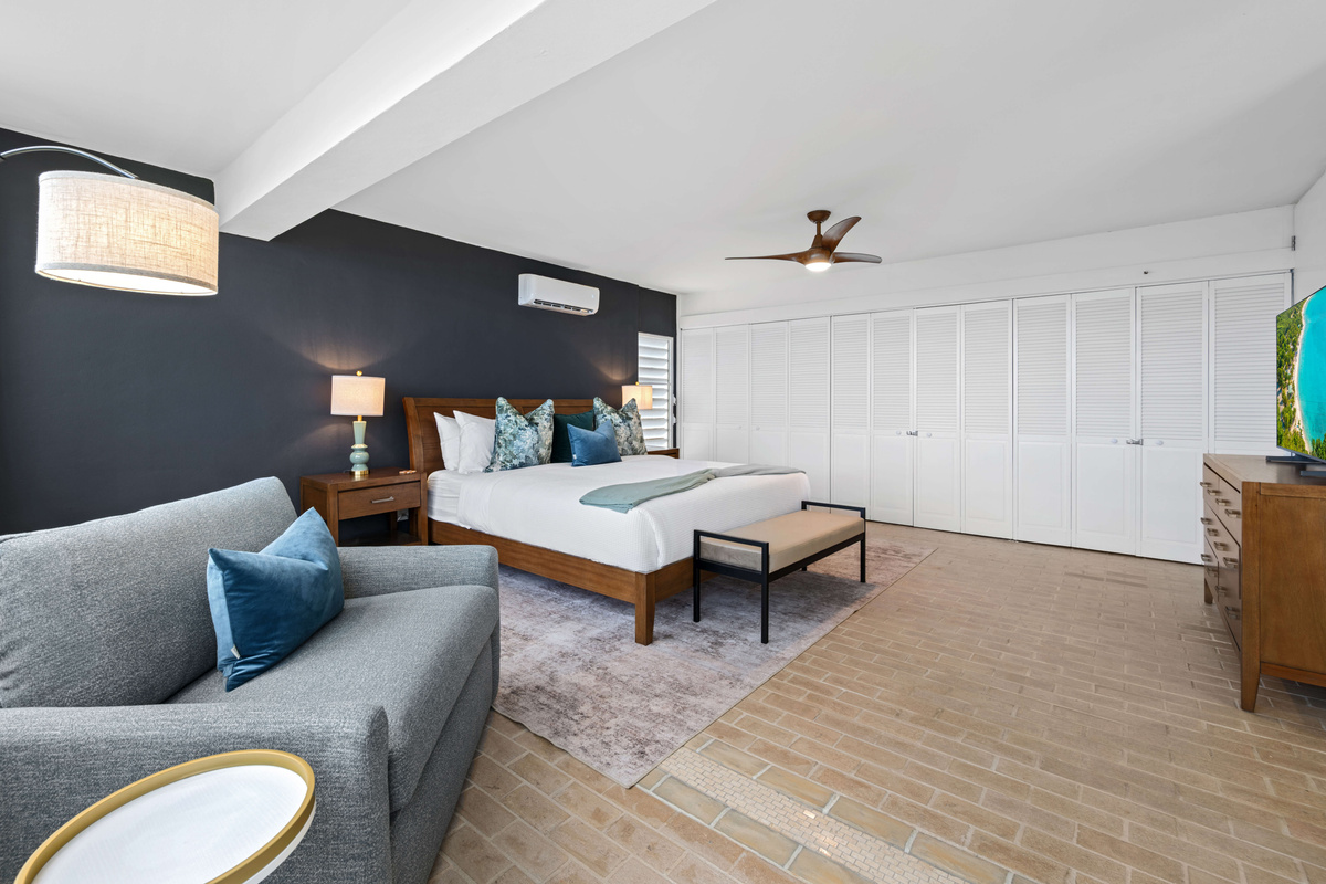The twin bed in the primary is perfect for a kid.