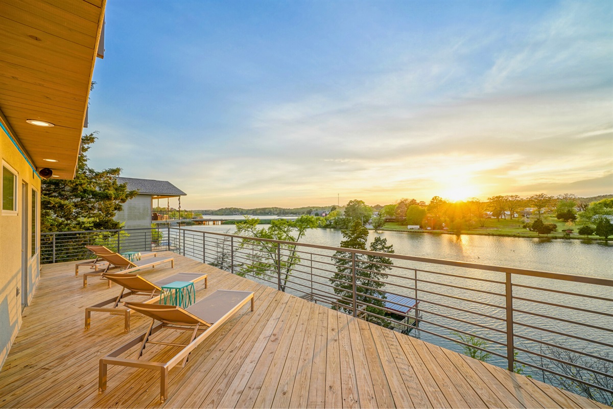 The Lower Level Deck is the Perfect Spot toEnjoy Sunset Views