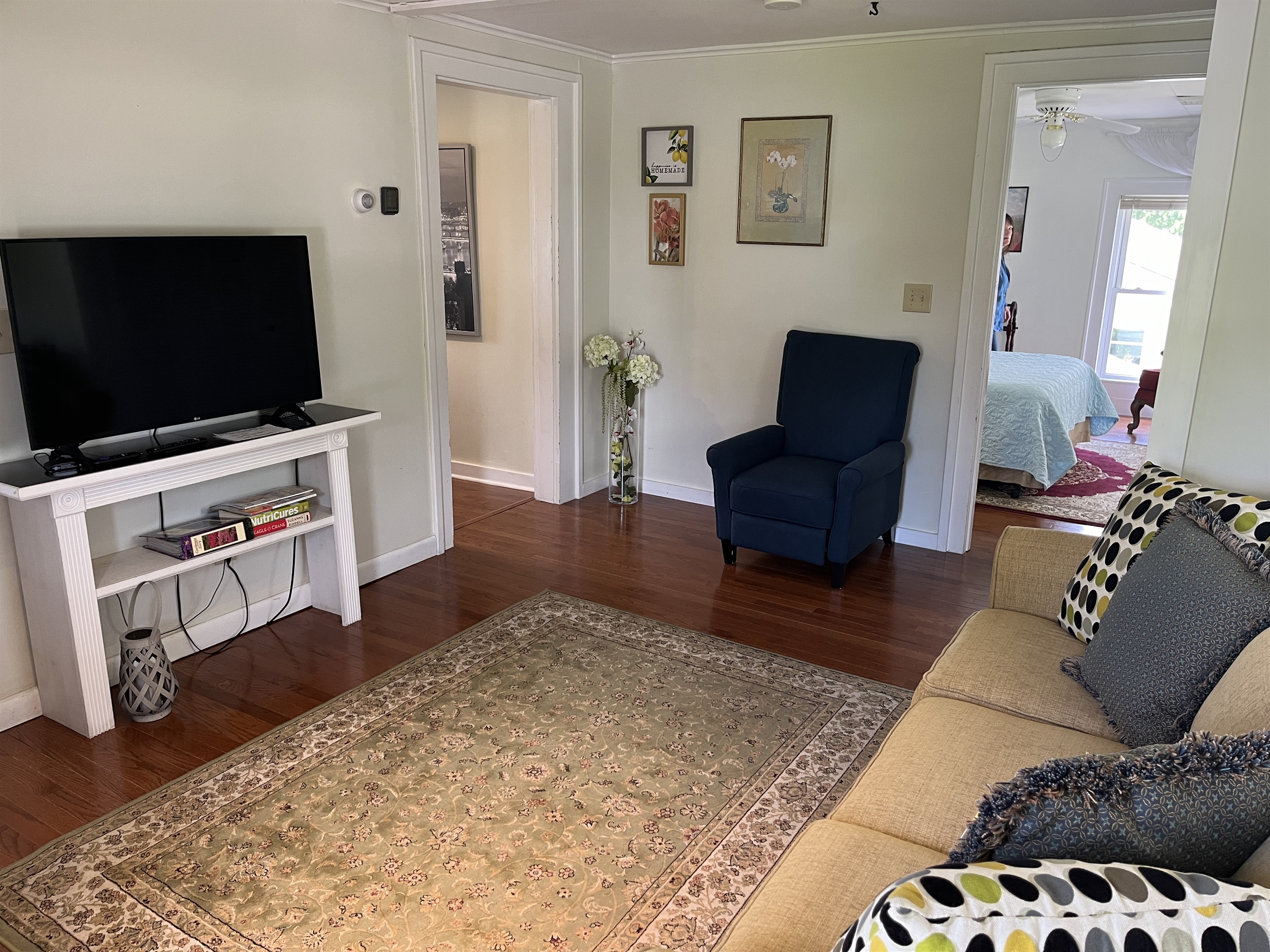 Living room with bedroom beyond