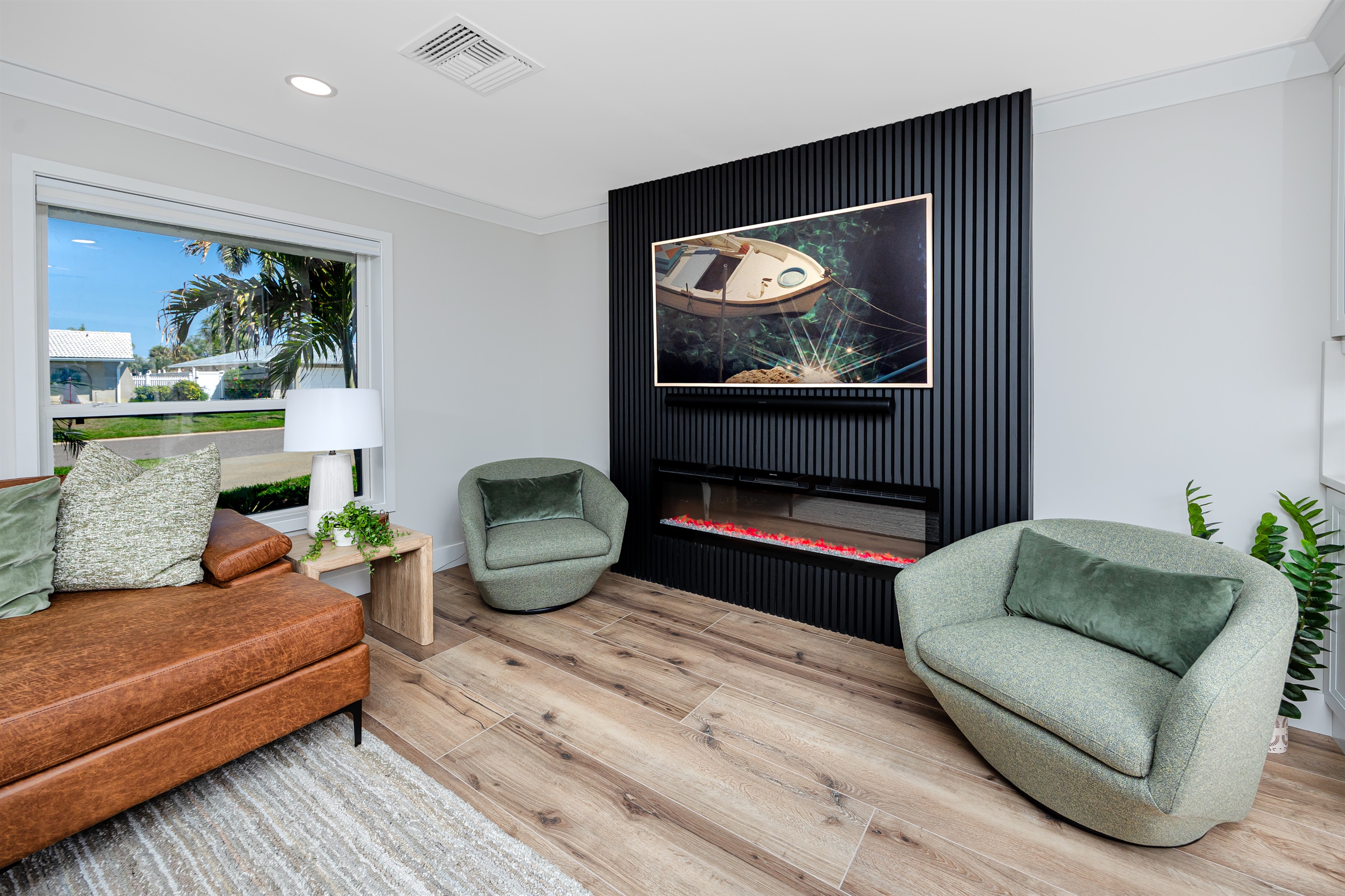 Relax in the living room after a day in the sun!