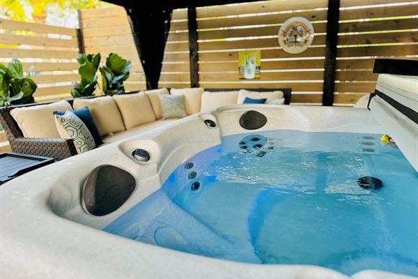 Our sparkling clean hot tub is available year round