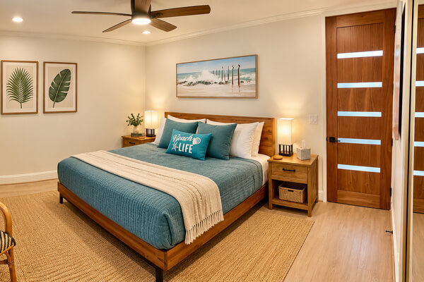 King-Size Bed and 65-inch Smart TV