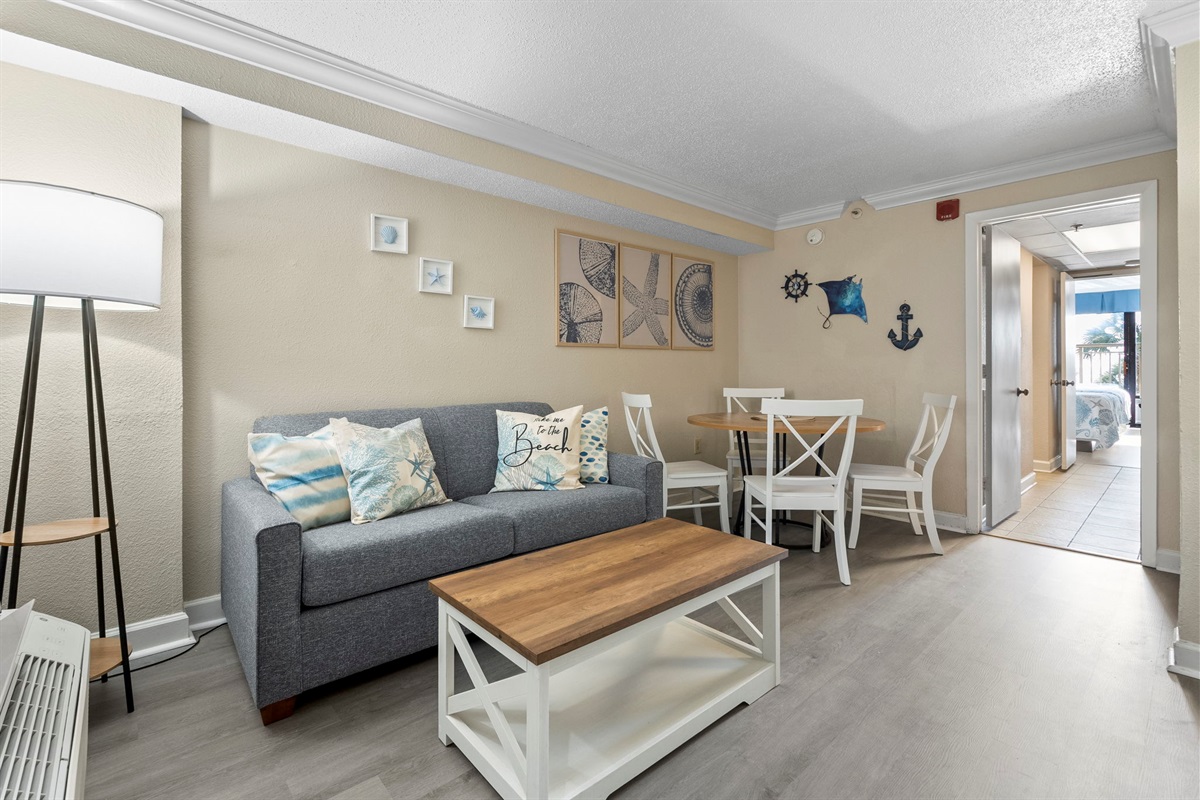 Living room with sleeper sofa