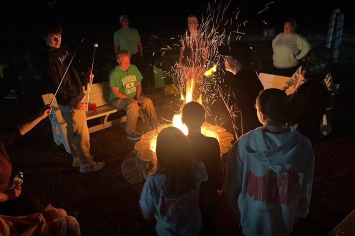 Campfire stories under stars