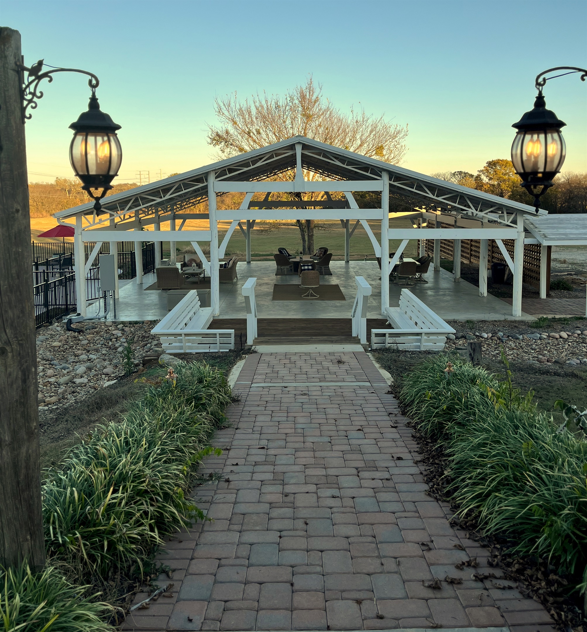 Welcome to the pavilion at sunset!