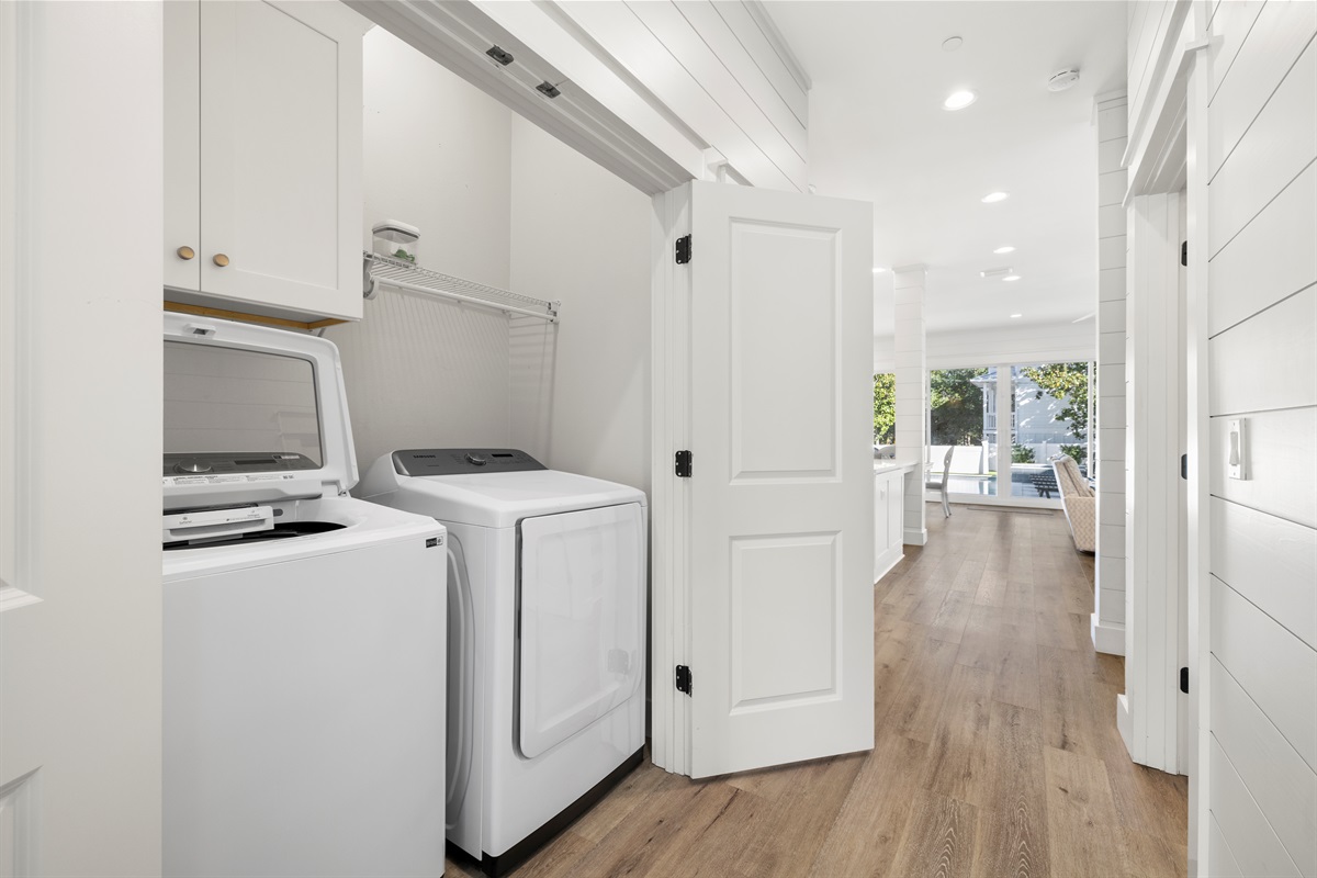 1st floor laundry closet is located in the main hallway