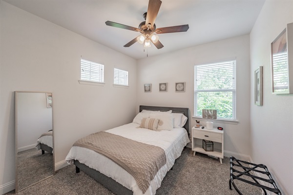 Guest bedroom #2 with queen bed and smart TV