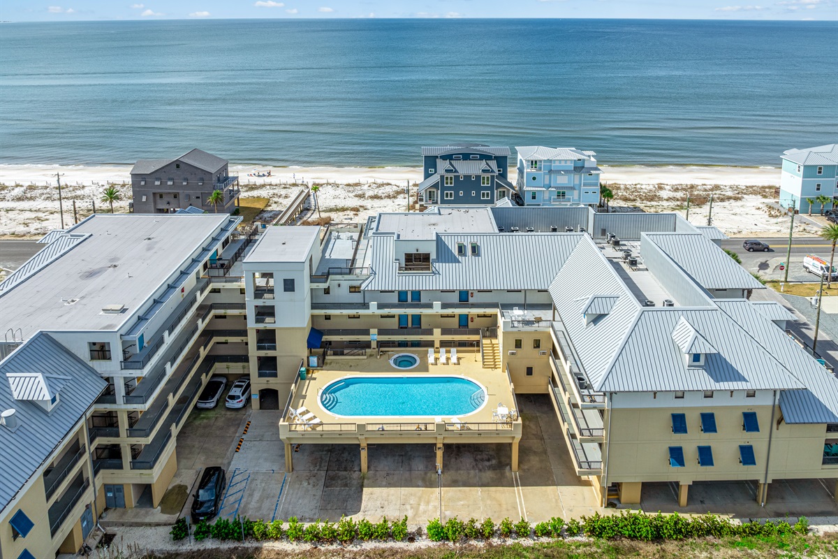 Nearly beachfront, the beach is so close you can see and hear the waves