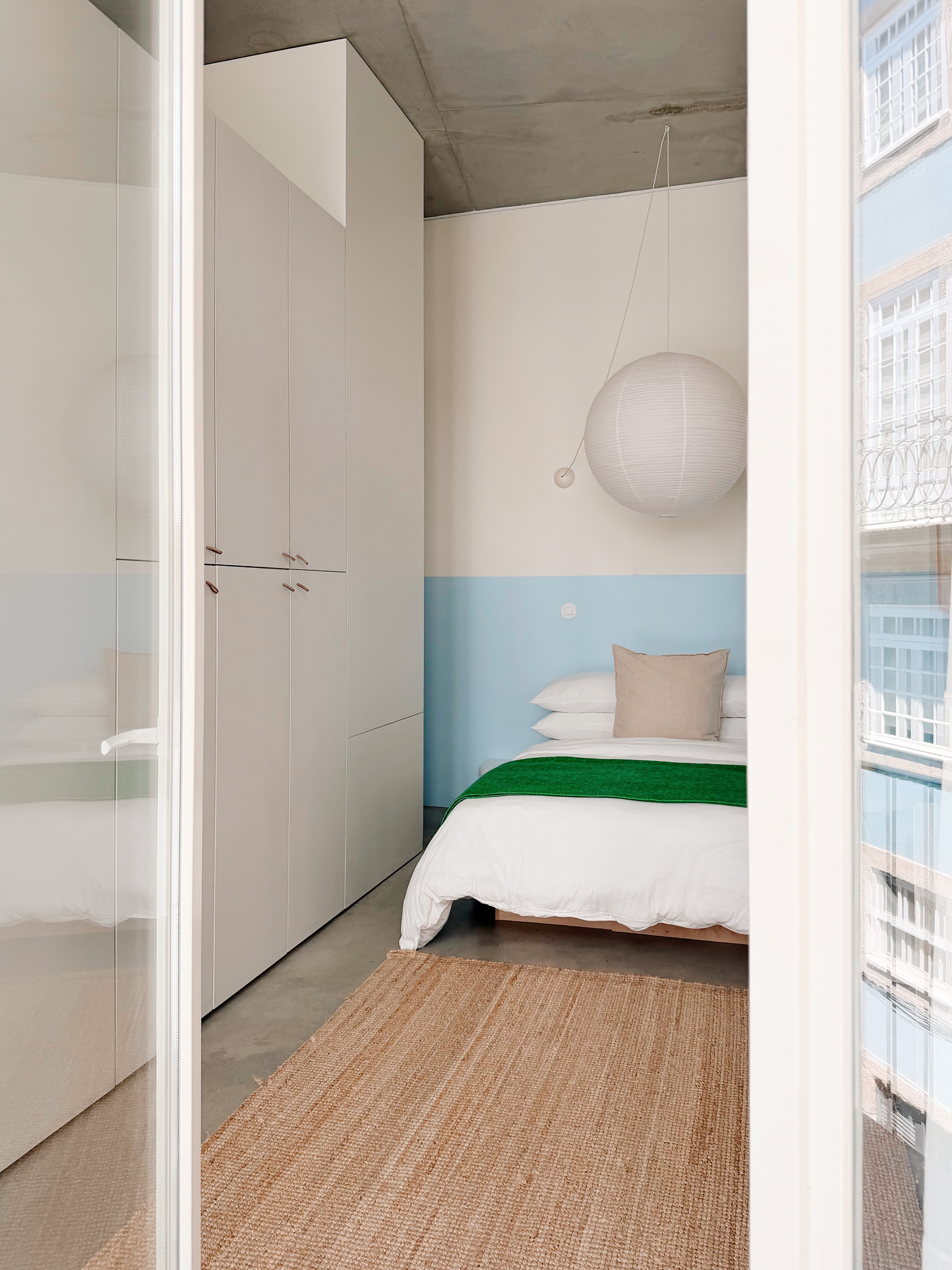 Bedroom and French doors.