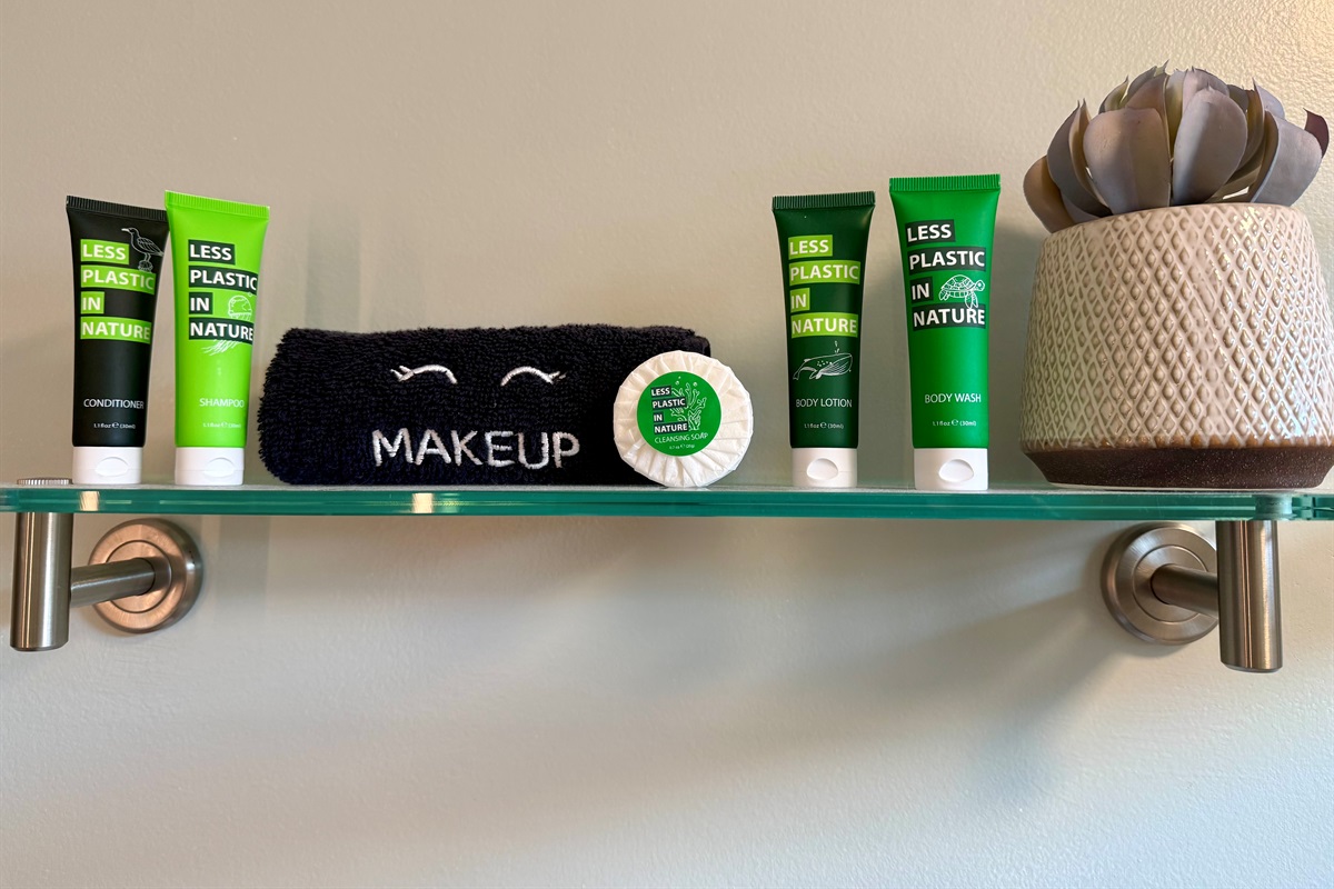 We’ve stocked the essentials so you don’t have to. Guests enjoy travel-size shampoo, conditioner, body wash, soap, and lotion- thoughtful touches that make settling in effortless.