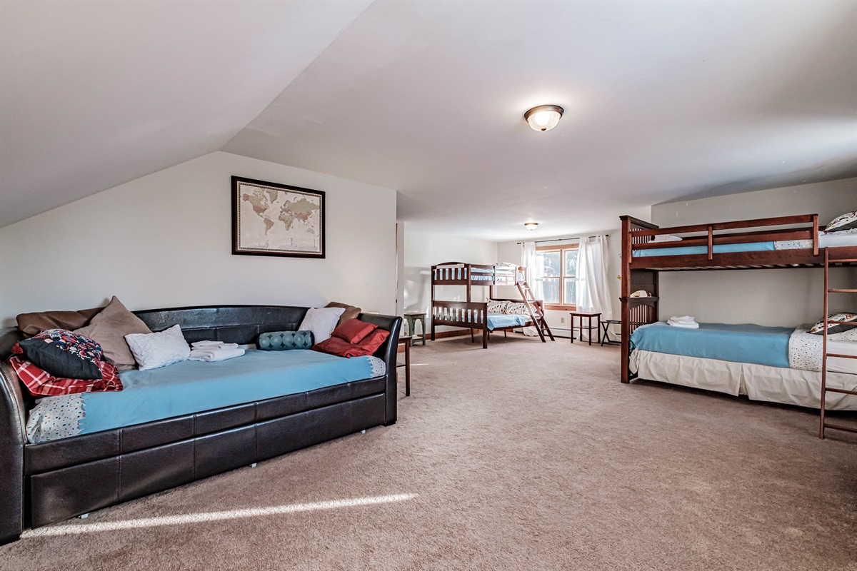 The perfect hangout — a spacious bunk room made for memories.