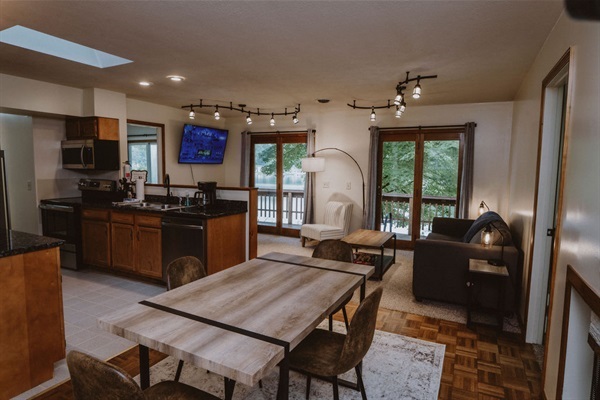 Dinning table and kitchen area