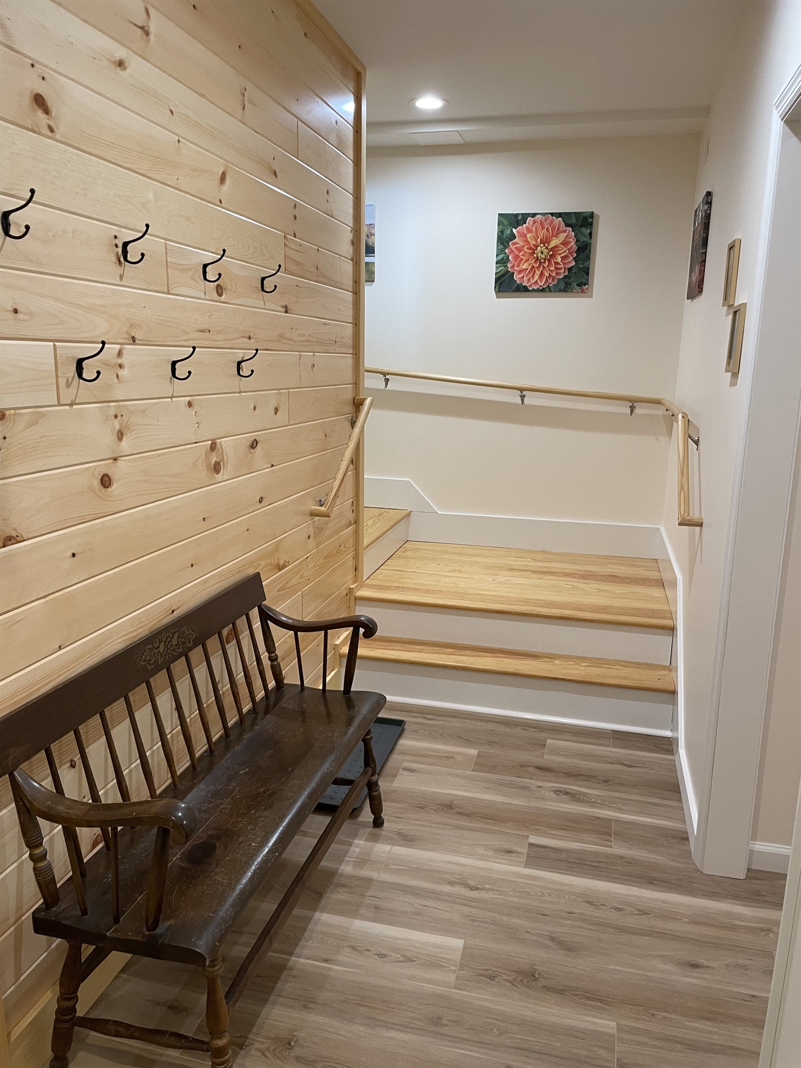 Stairwell leading upstairs from the lower level
