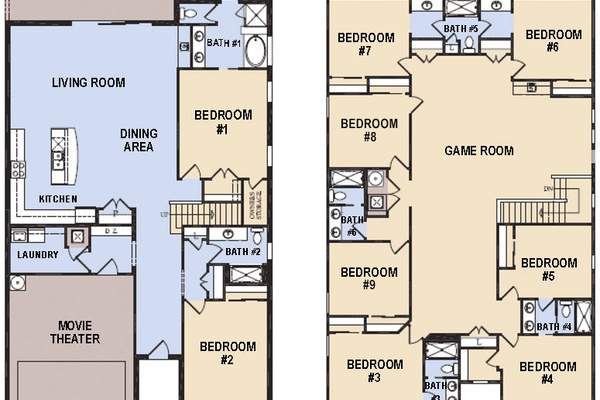 Disney Magik TWO Floor Plan (The following bedrooms & bathrooms are labeled per this plan)