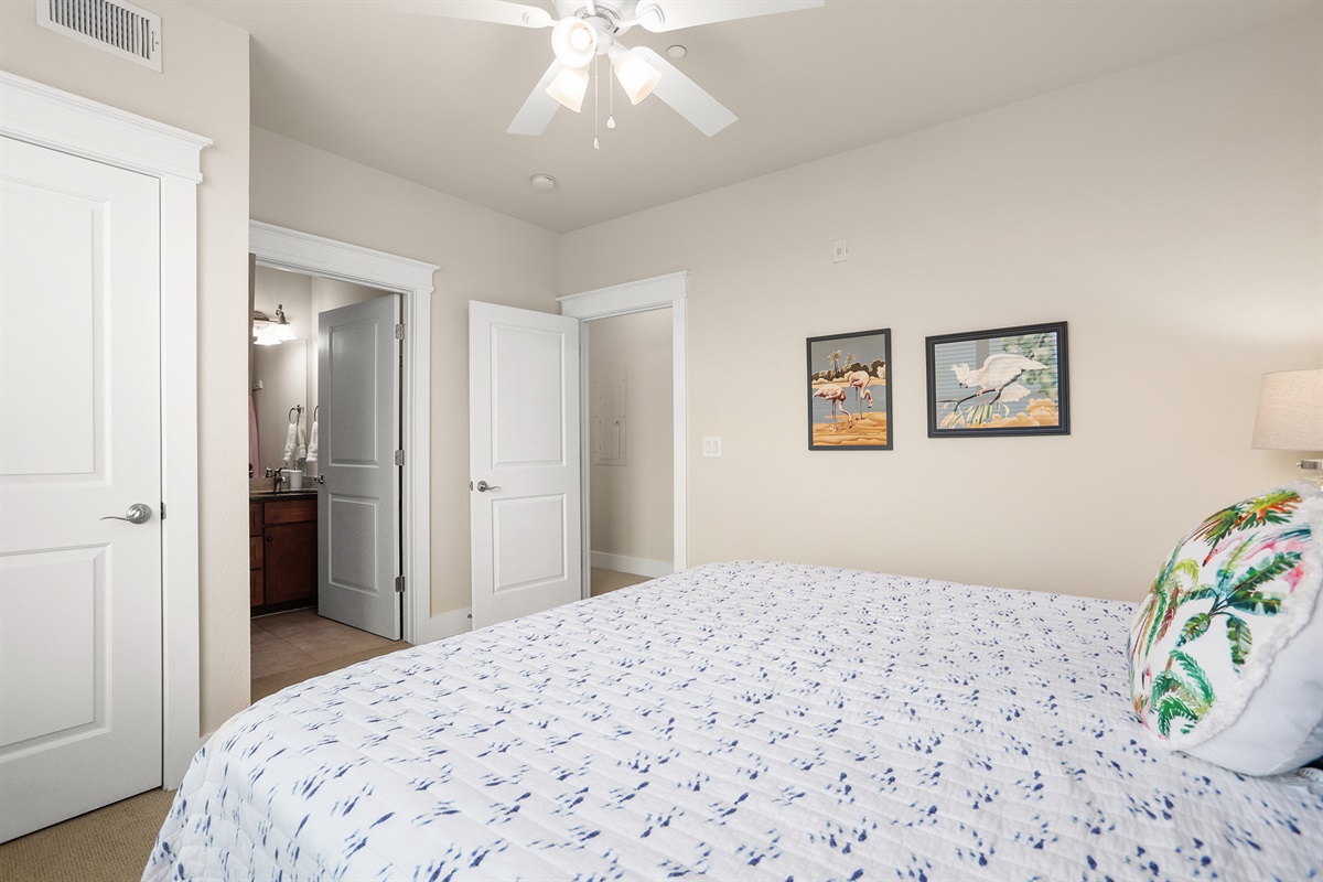 Ensuite bathroom in room.