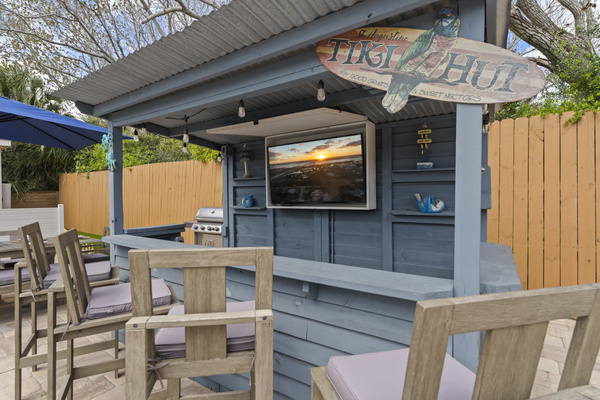 Tiki Hut TV for outdoor entertainment