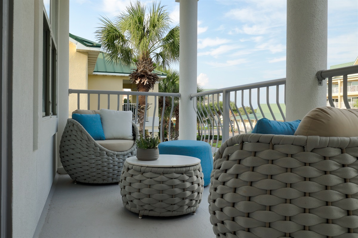 Large, Spacious Balcony for the Master Bedroom with Comfortable Seating