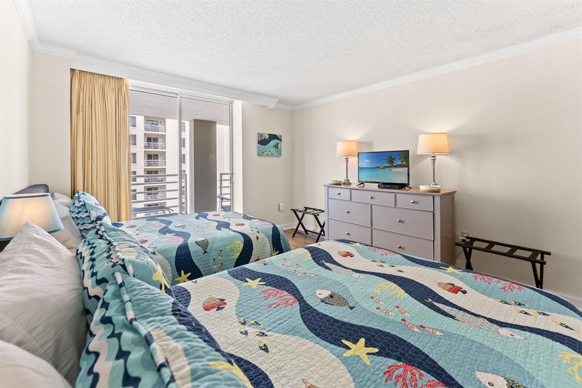 Lovely 3rd Bedroom with 2 double beds and balcony access