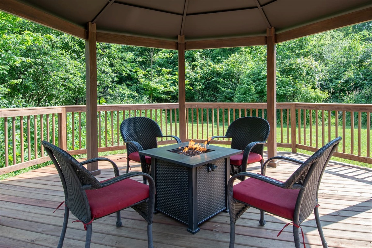 Unwind by the fire table.