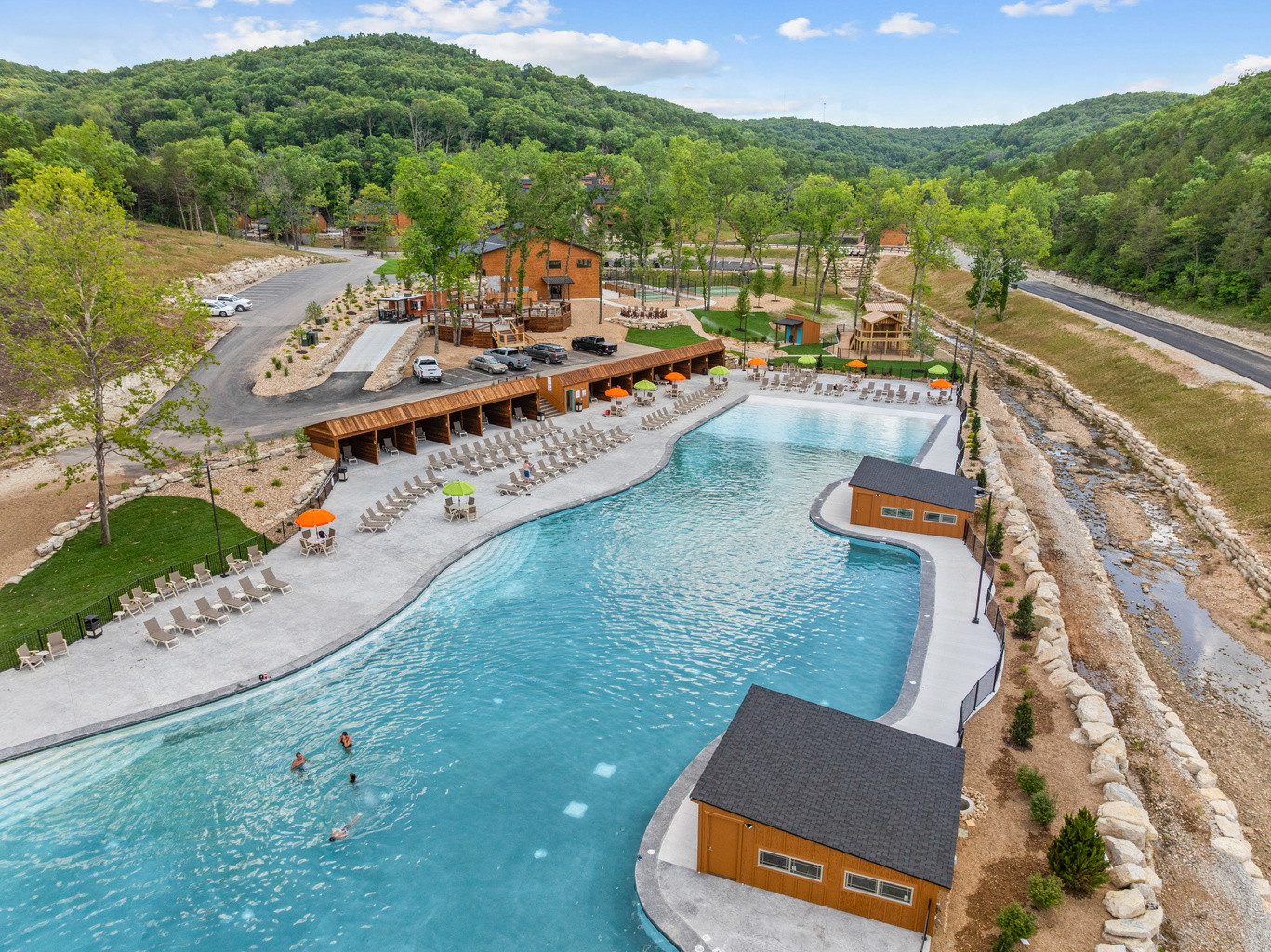 The largest outdoor pool in Southern Missouri is open through September! Bring your own coolers and picnic. But just in case food trucks are just steps away!