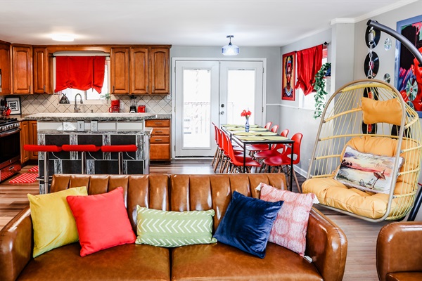 Family Time Headquarters – Create cherished memories in our living room, complete with comfy couches and a TV for movie nights.