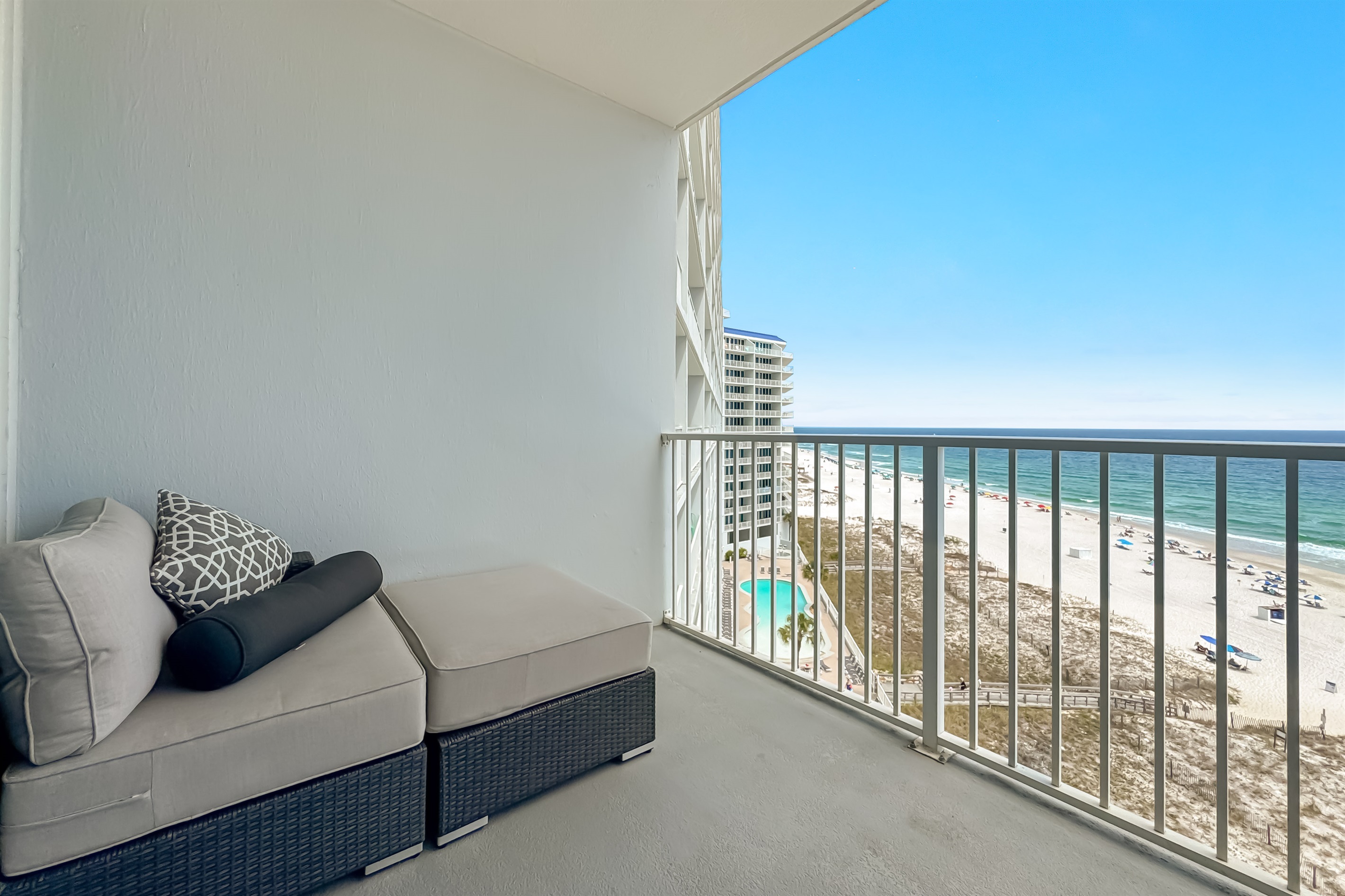Direct oceanfront balcony offering stunning views and seamless indoor-outdoor living.  A true coastal retreat.